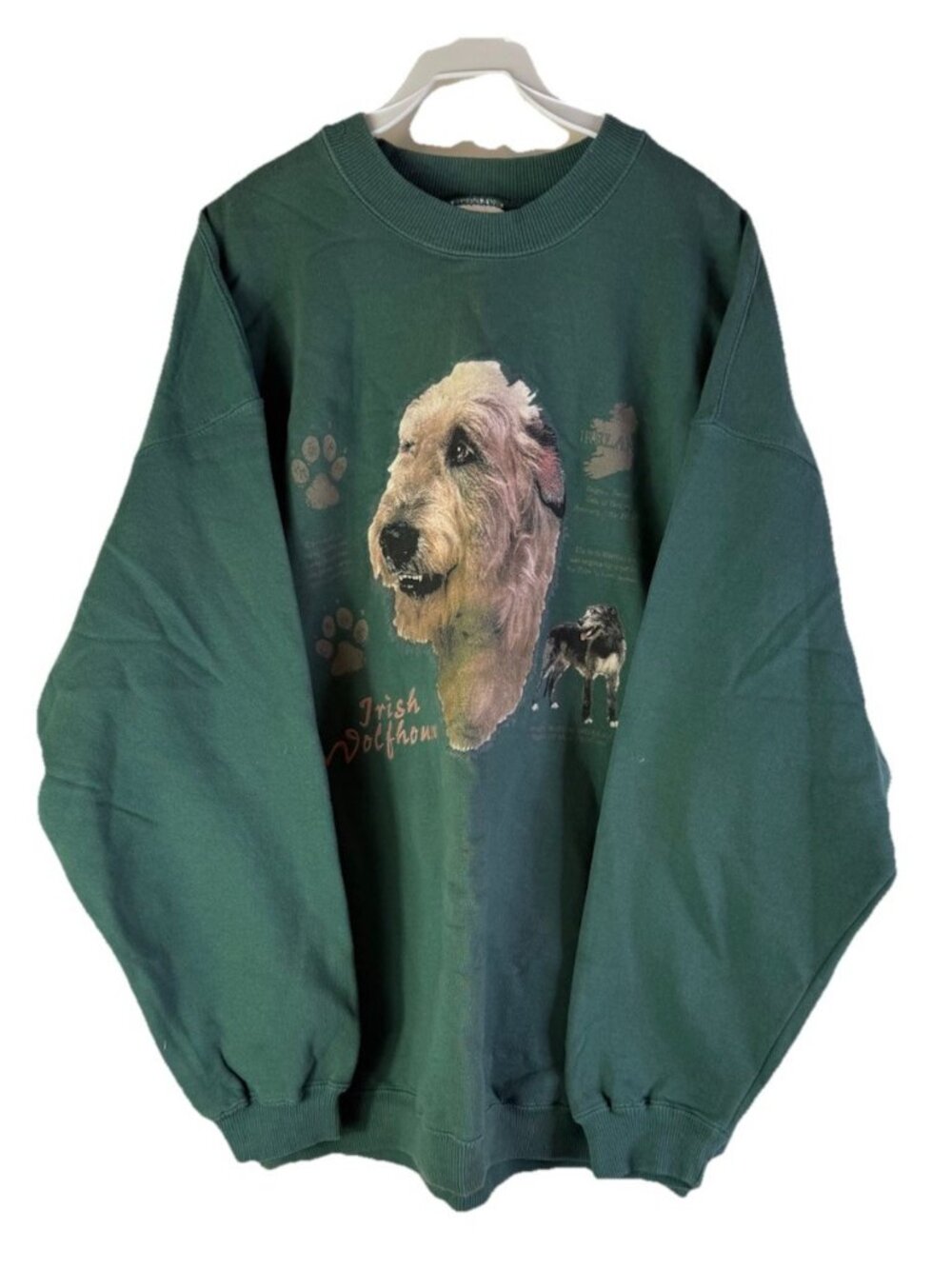 Vintags 90s Irish Wolfhound Faded Crewneck Sweatshirt